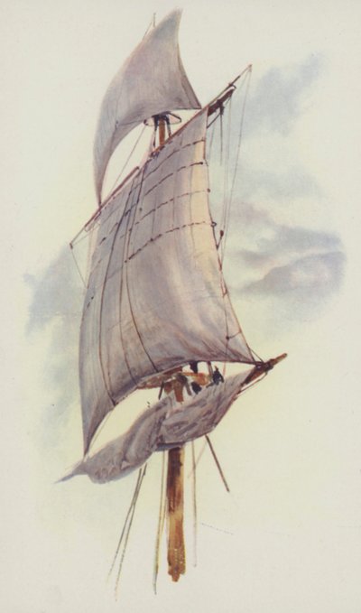 Maintop Sail és Top-Gallant Sail of the Valhalla alkotó: William Lionel Wyllie